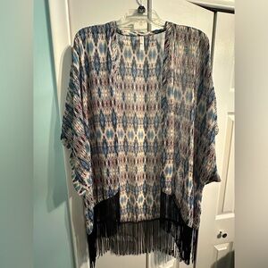 Xhilaration Fringe Kimono - Size L/XL